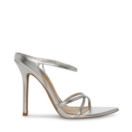 Silver Steve Madden Stunner Women's Heels Sandals | PH 5148HIQ